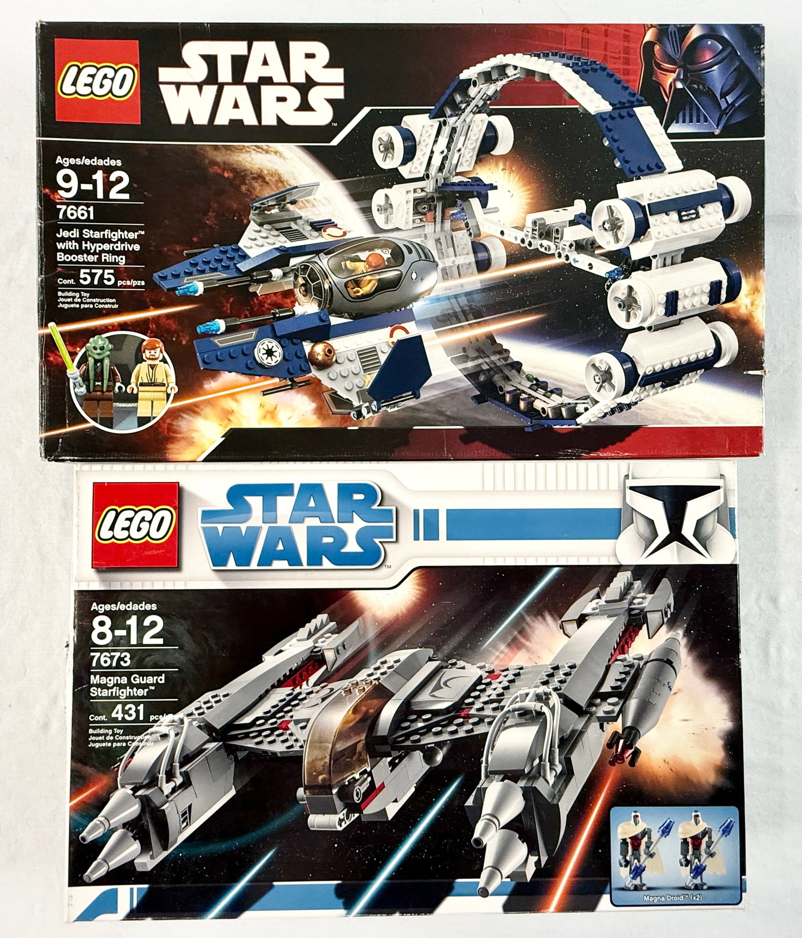 A Pair of LEGO Star Wars Building Sets, 7661 Jedi Starfighter with Hyperdrive Booster Ring and 7673 (1 of 4)