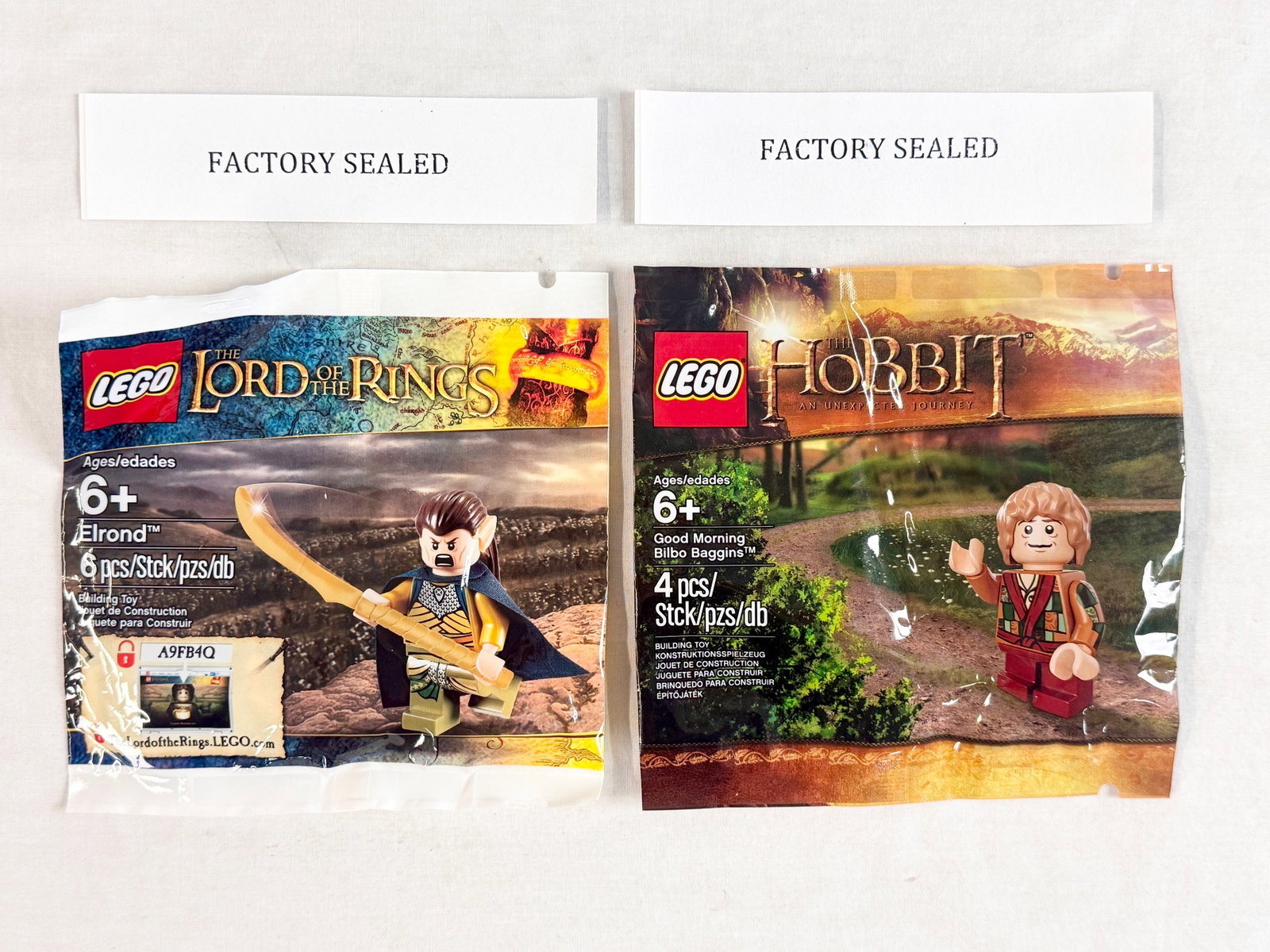 A Pair of LEGO Middle-earth Promotional Polybag Minifigures, Elrond and Good Morning Bilbo Baggins (1 of 2)