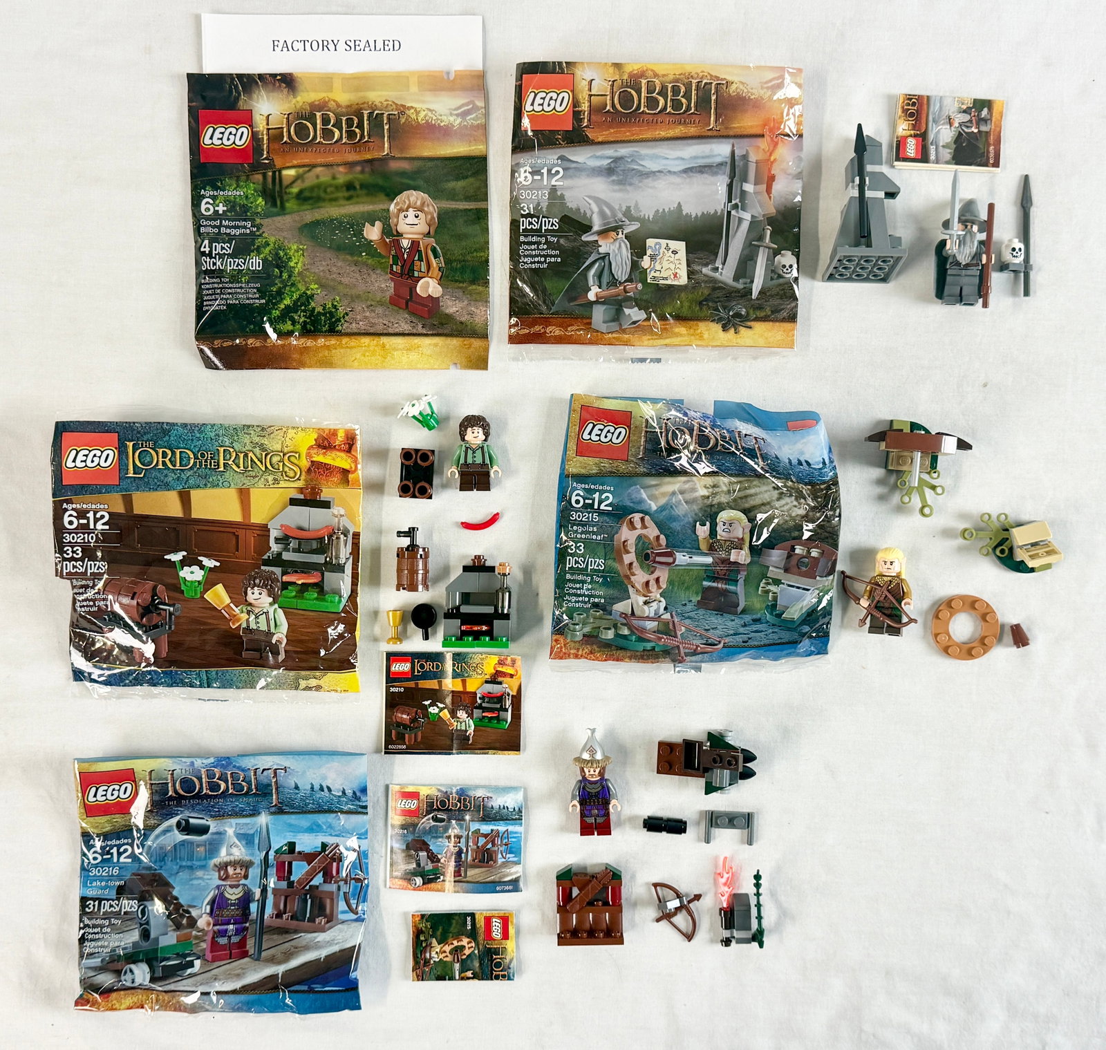 A Collection of Five LEGO The Lord of the Rings and The Hobbit Polybag Sets (1 of 6)