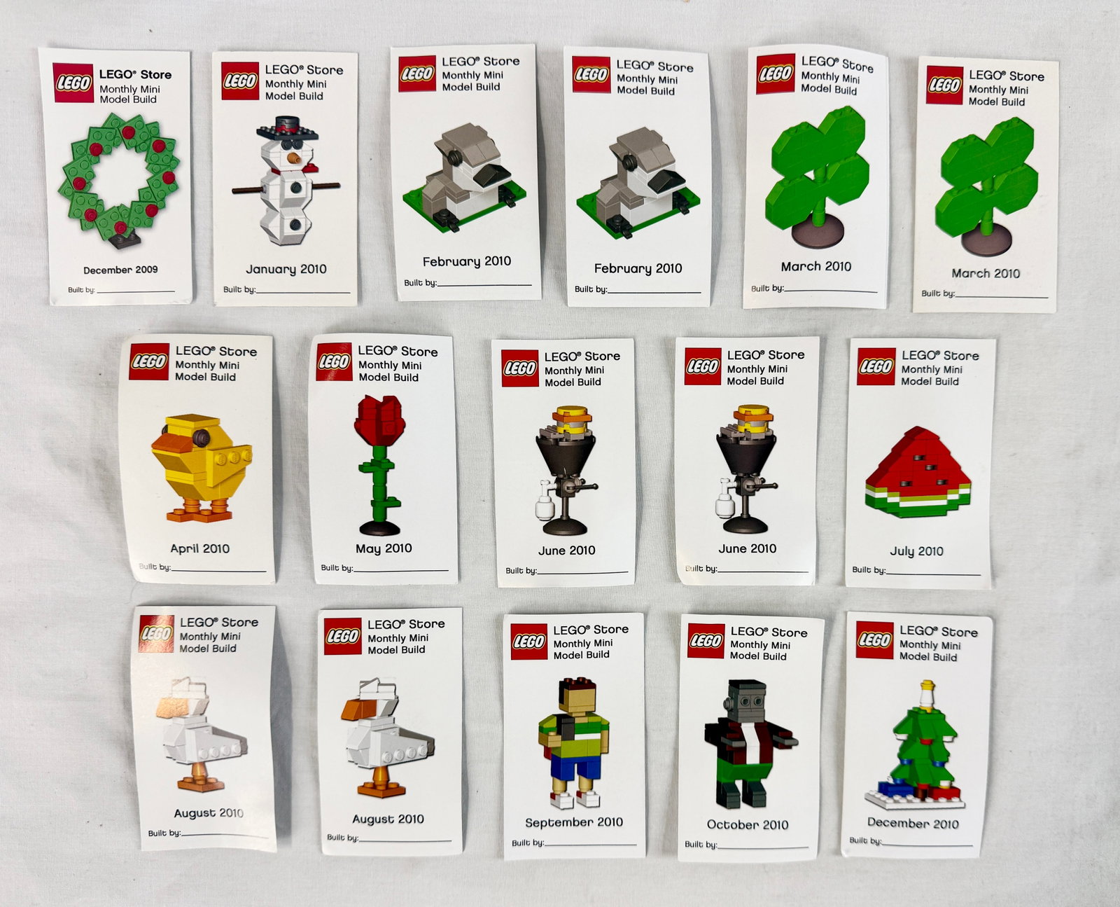 Fifteen LEGO Store Monthly Mini Model Build Sets 2009-2010 (1 of 3)