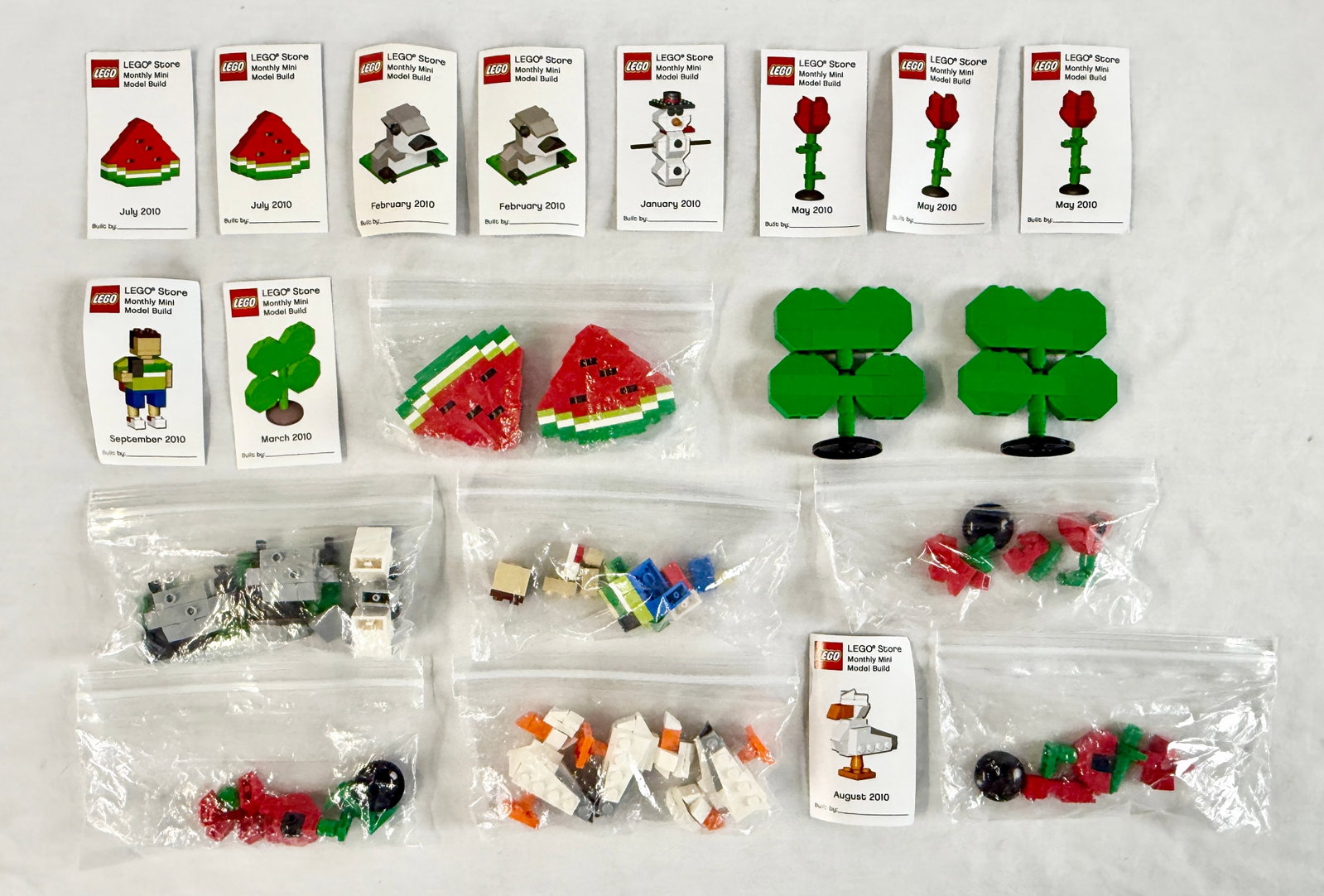 A Collection of LEGO Store Monthly Mini Model Build Sets and Instruction Cards (1 of 1)