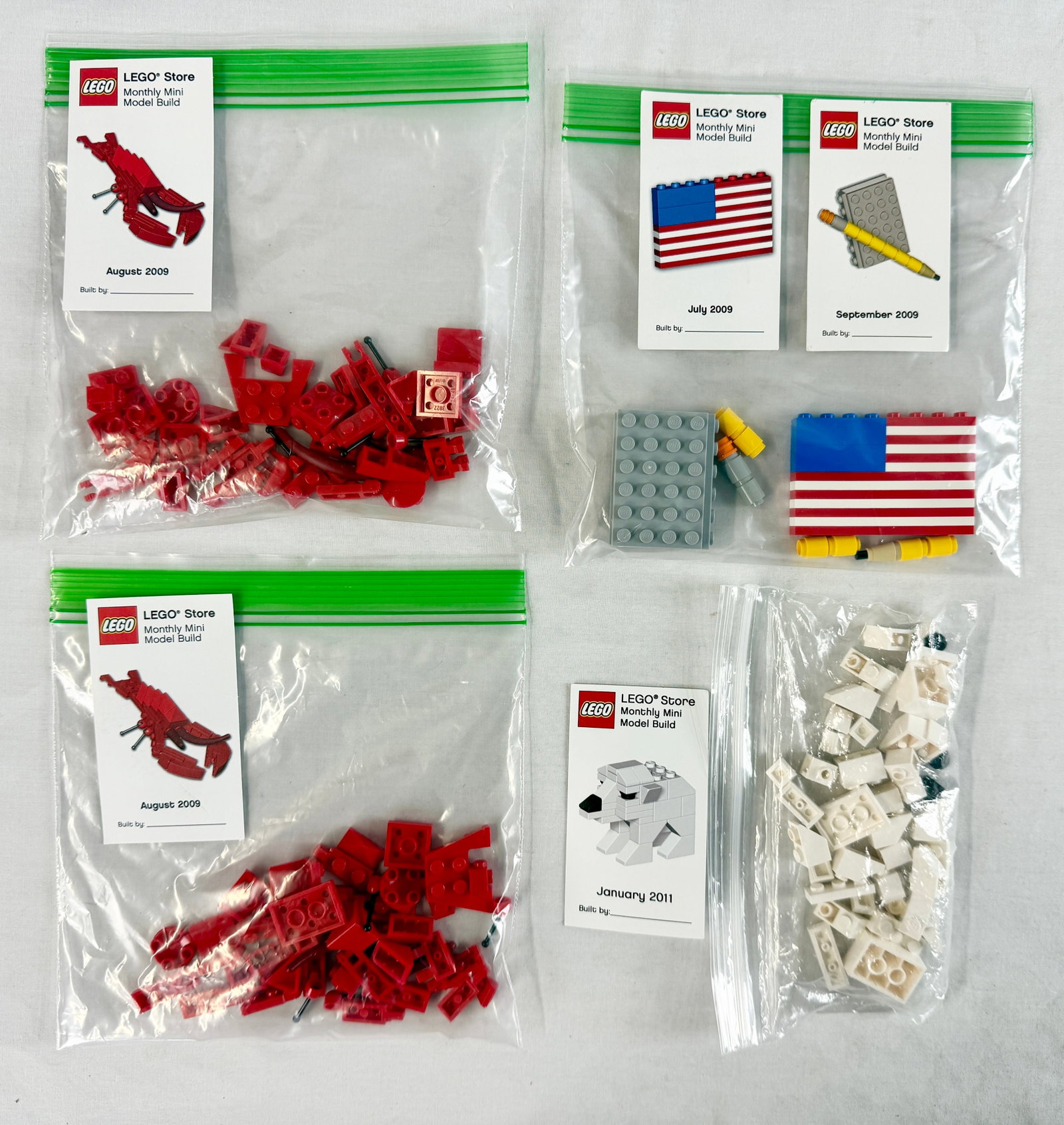 A Collection of Five LEGO Store Monthly Mini Model Build Sets (1 of 1)