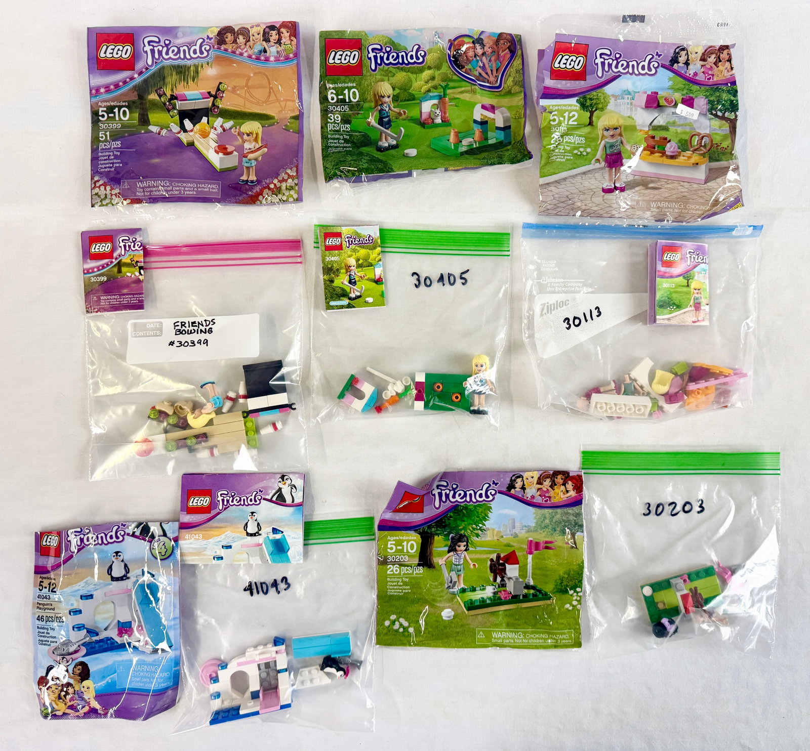 Six LEGO Friends Polybag Construction Building Sets Including Factory Sealed Pop Star Red Carpet (1 of 2)