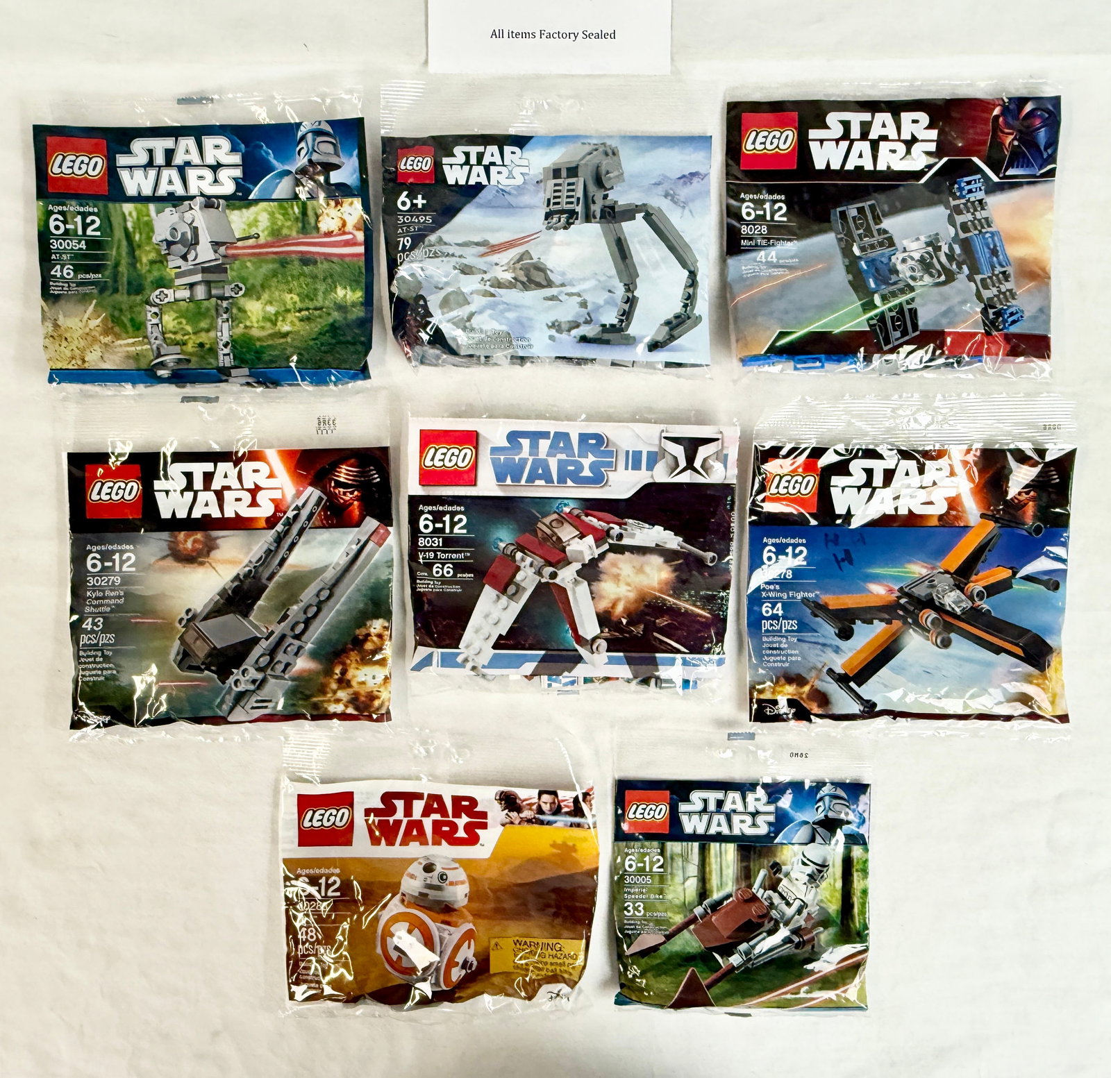A Collection of Eight LEGO Star Wars Factory Sealed Polybag Sets (1 of 2)