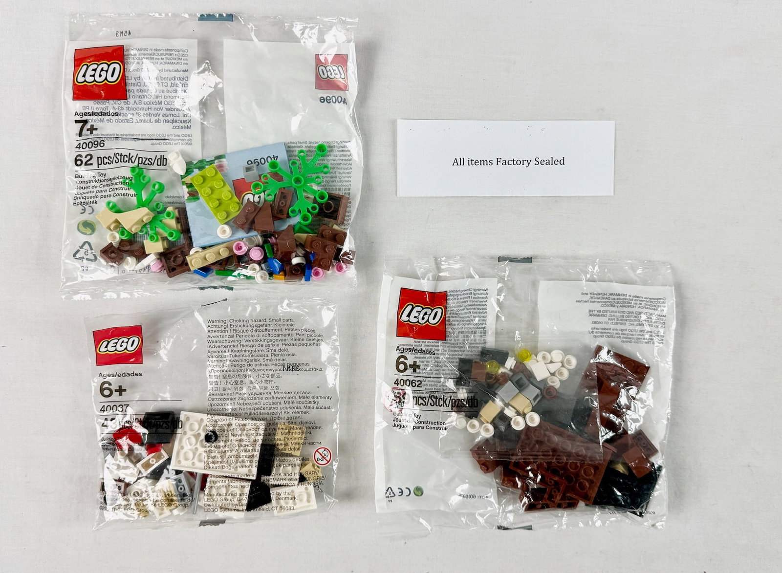 Three LEGO Seasonal Polybag Sets Including 40096, 40037, and 40062 (1 of 2)