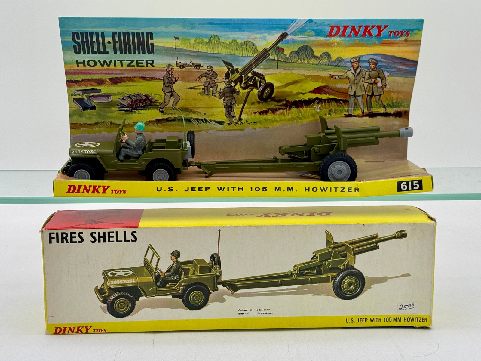 Dinky Toys No. 615 US Jeep and 105mm Howitzer Set (1 of 2)