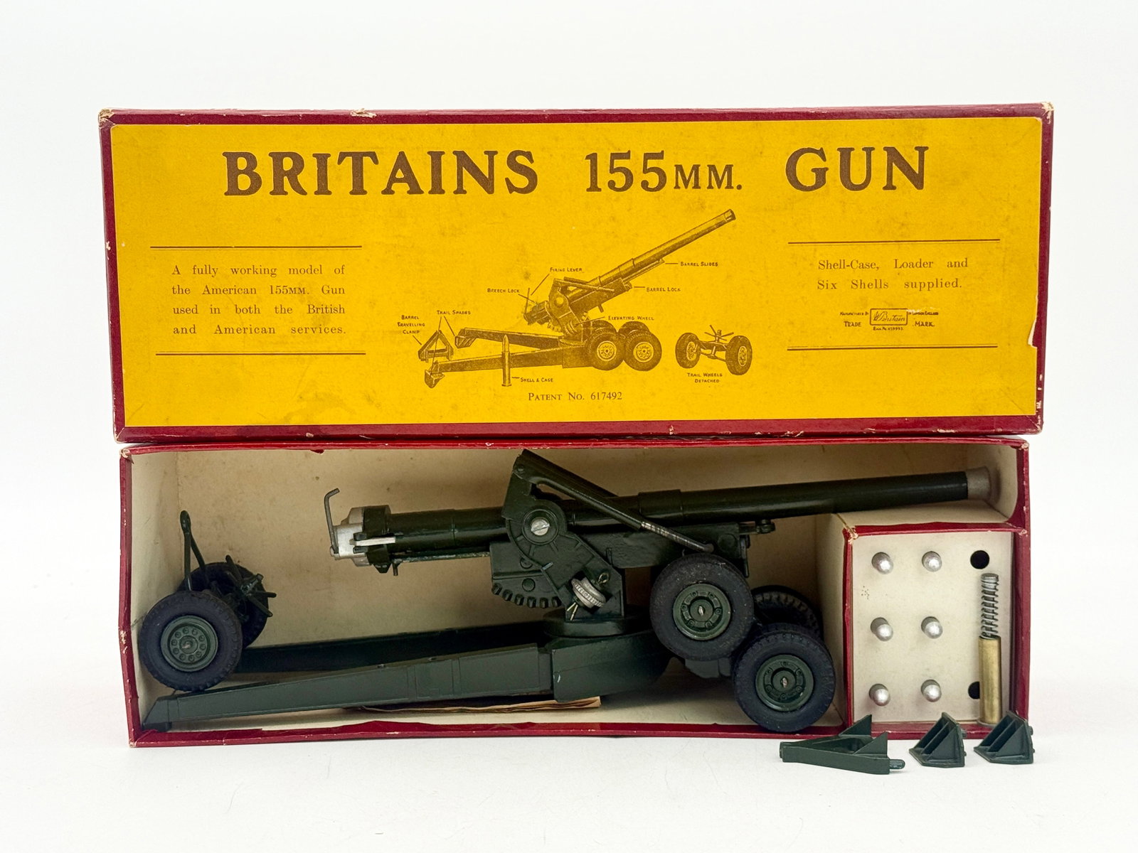 Britains No. 2064 American 155mm Gun with Original Box (1 of 4)