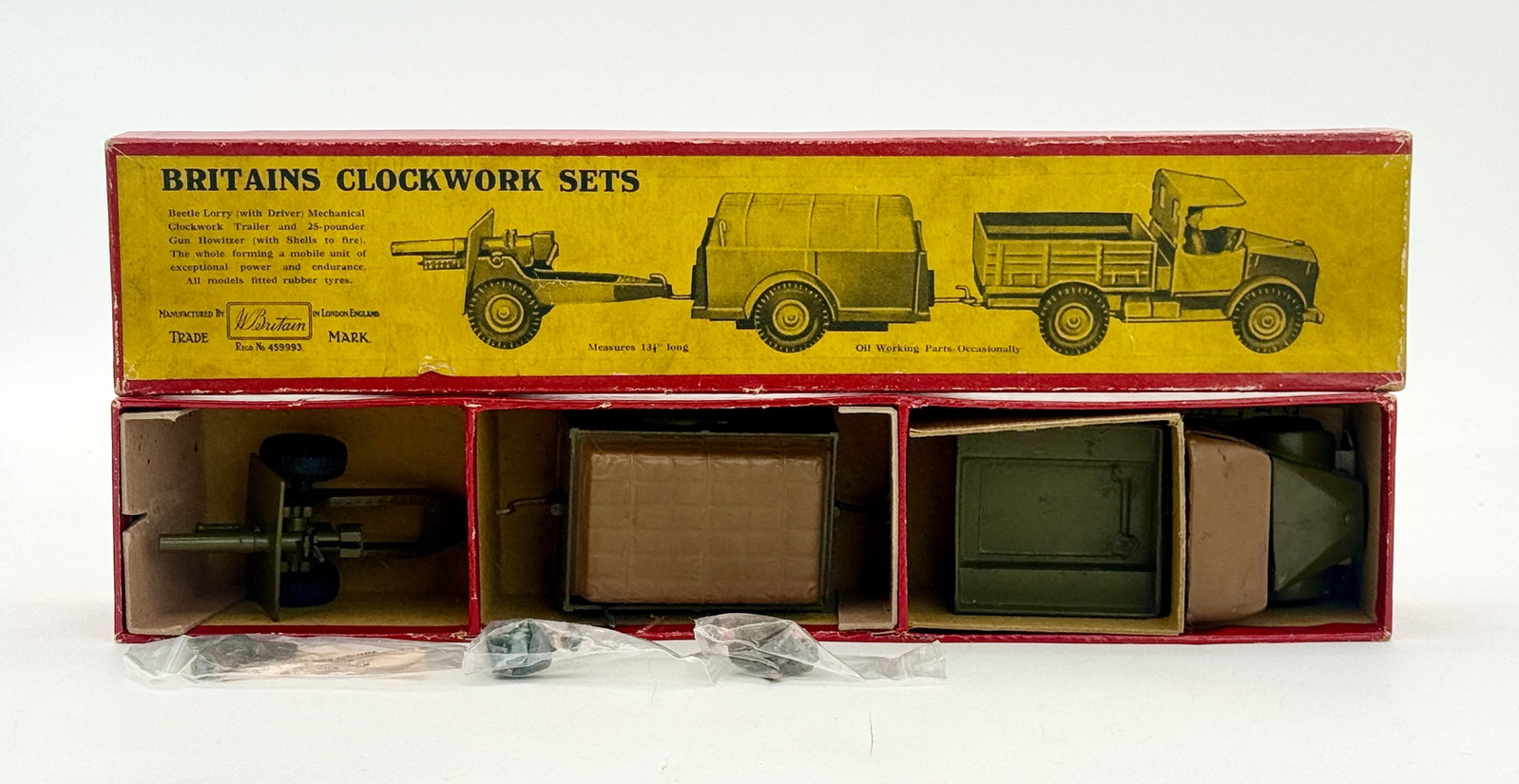 Britains No. 2048 Clockwork Set with Beetle Lorry and Howitzer (1 of 7)