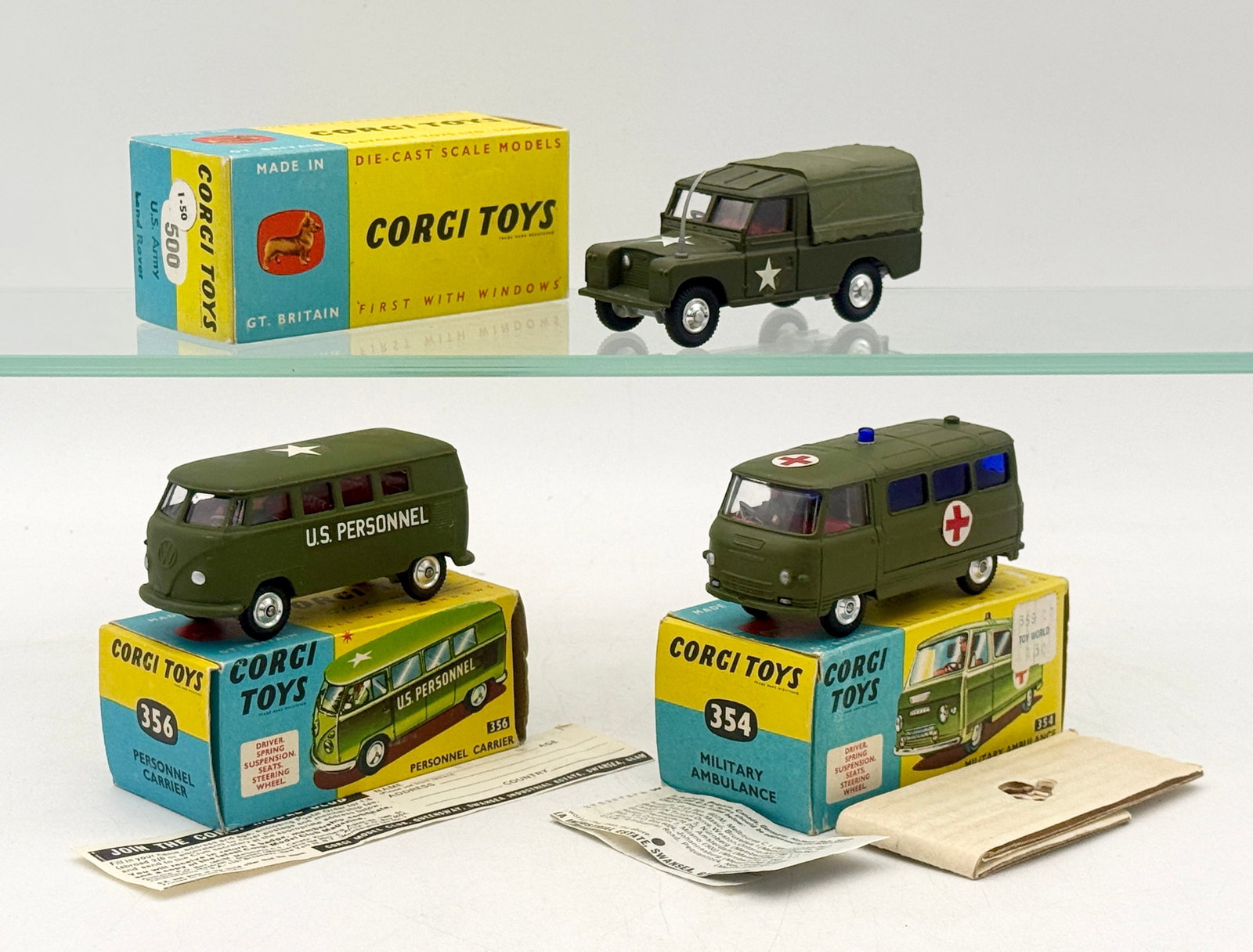 A Trio of Corgi Toys Die-Cast Military Vehicles and Boxes (1 of 2)