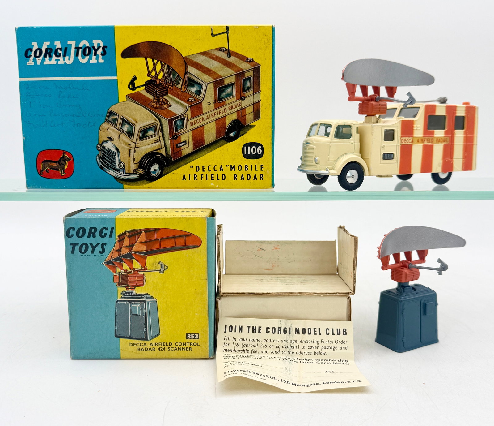 Two Vintage Boxed Corgi Toys Decca Airfield Radar Models (1 of 3)