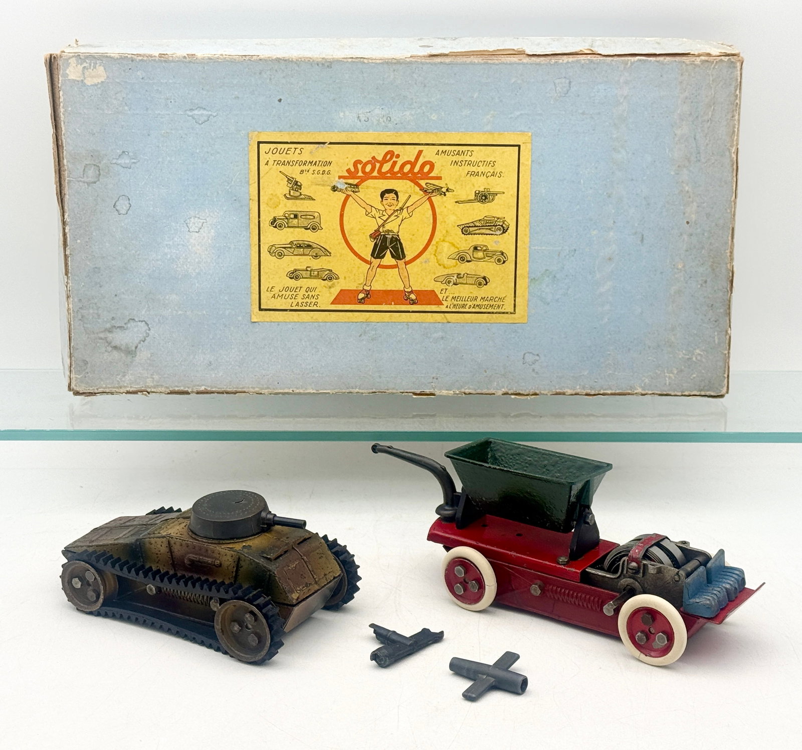 A Group of Vintage Solido Mechanical Transformation Toys with Box (1 of 3)