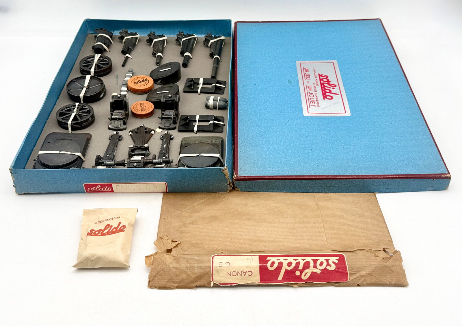 Solido Canon C 5 Vintage French Die-Cast Toy Artillery Set (1 of 5)