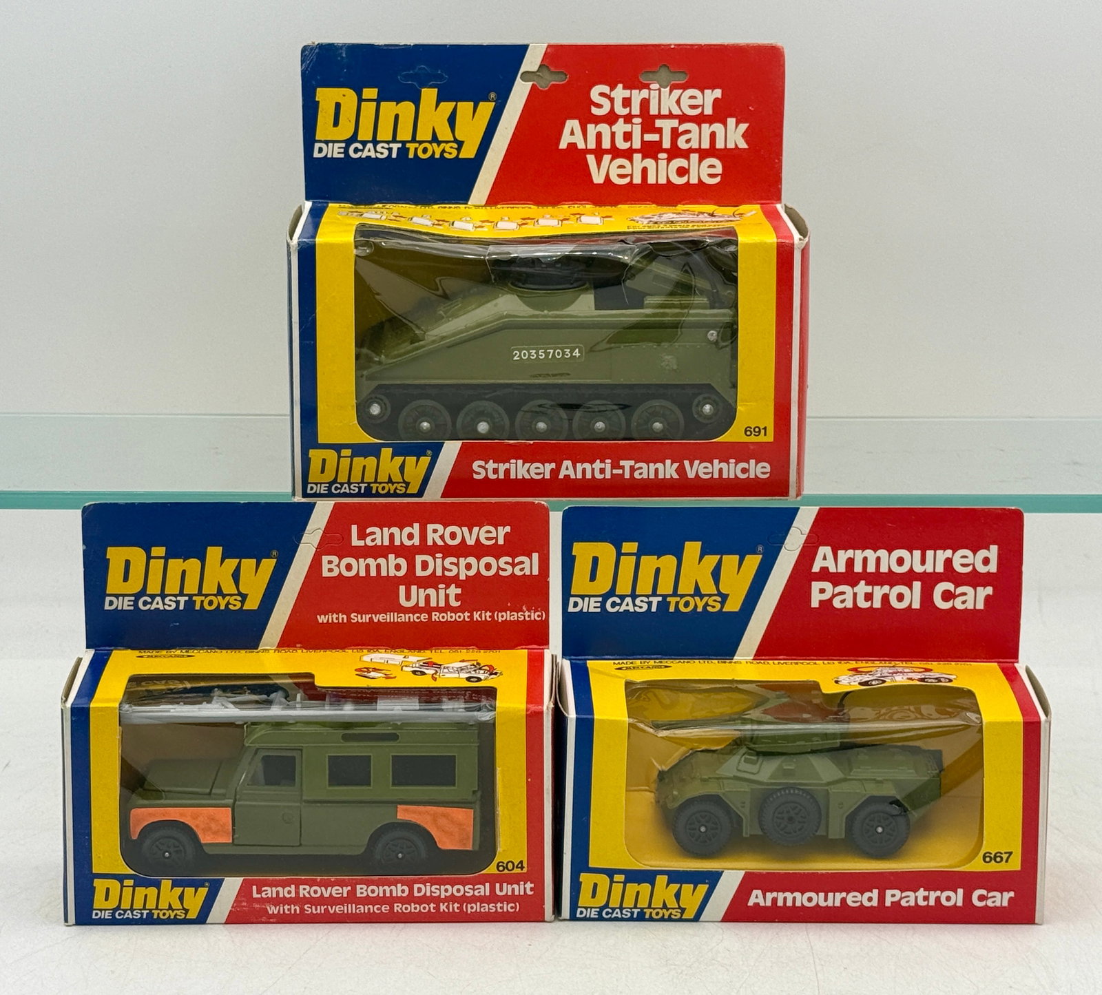 A Trio of Dinky Die-Cast Military Vehicles in Original Packaging (1 of 4)