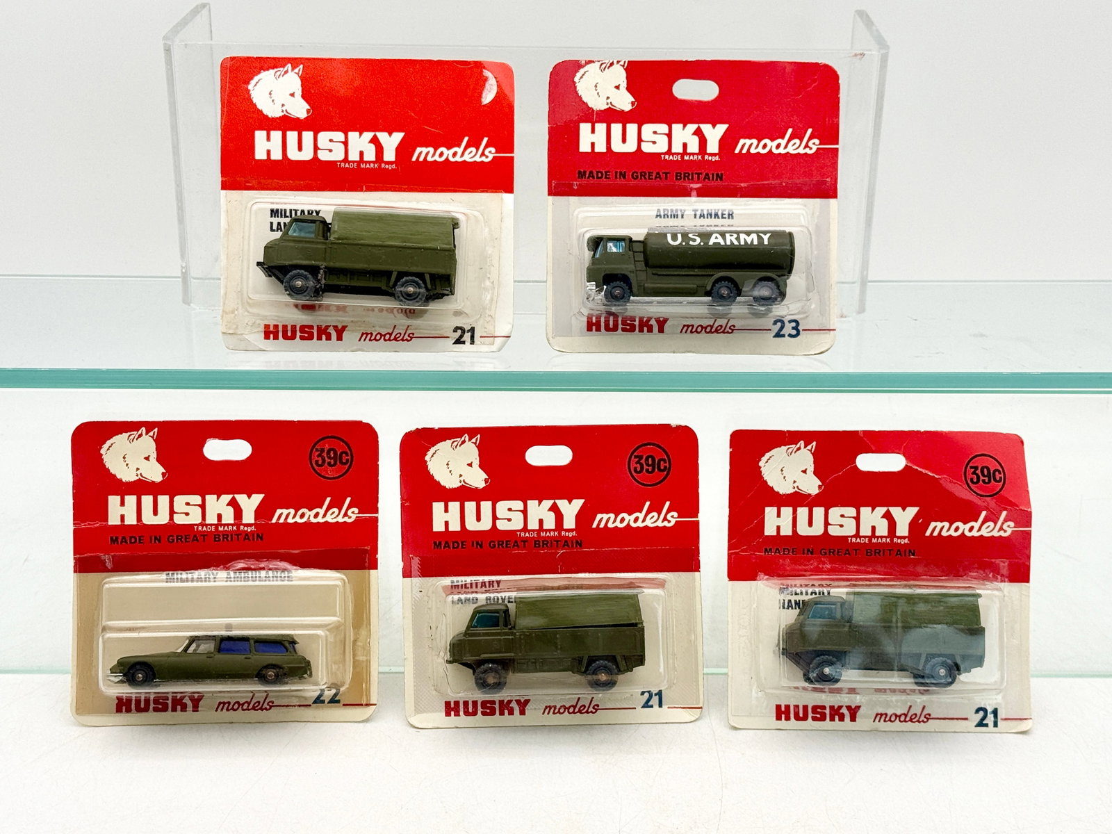 A Collection of Vintage Husky Models Die-Cast Military Vehicles (1 of 1)