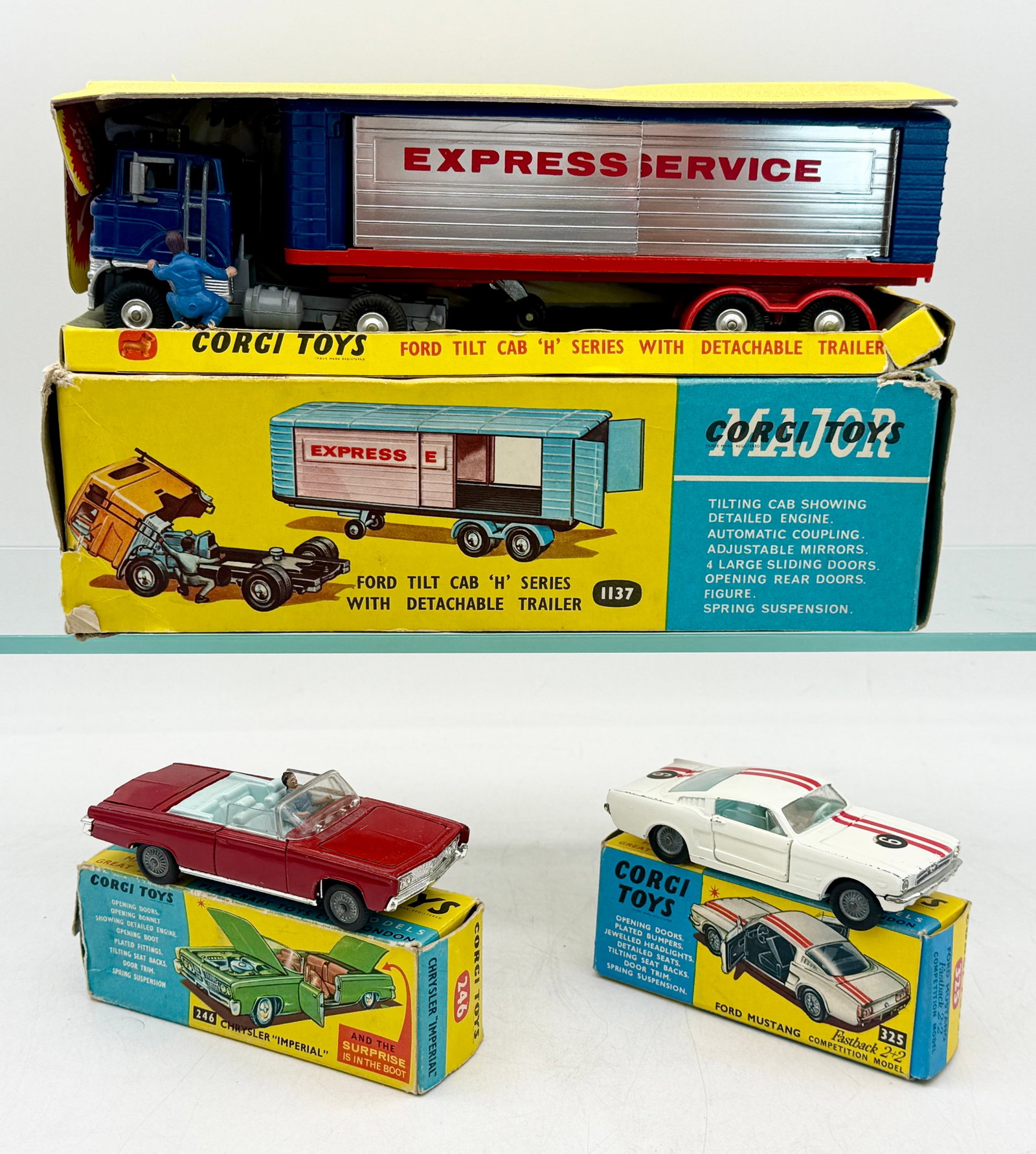 A Trio of Vintage Corgi Die-Cast Model Vehicles with Boxes (1 of 1)