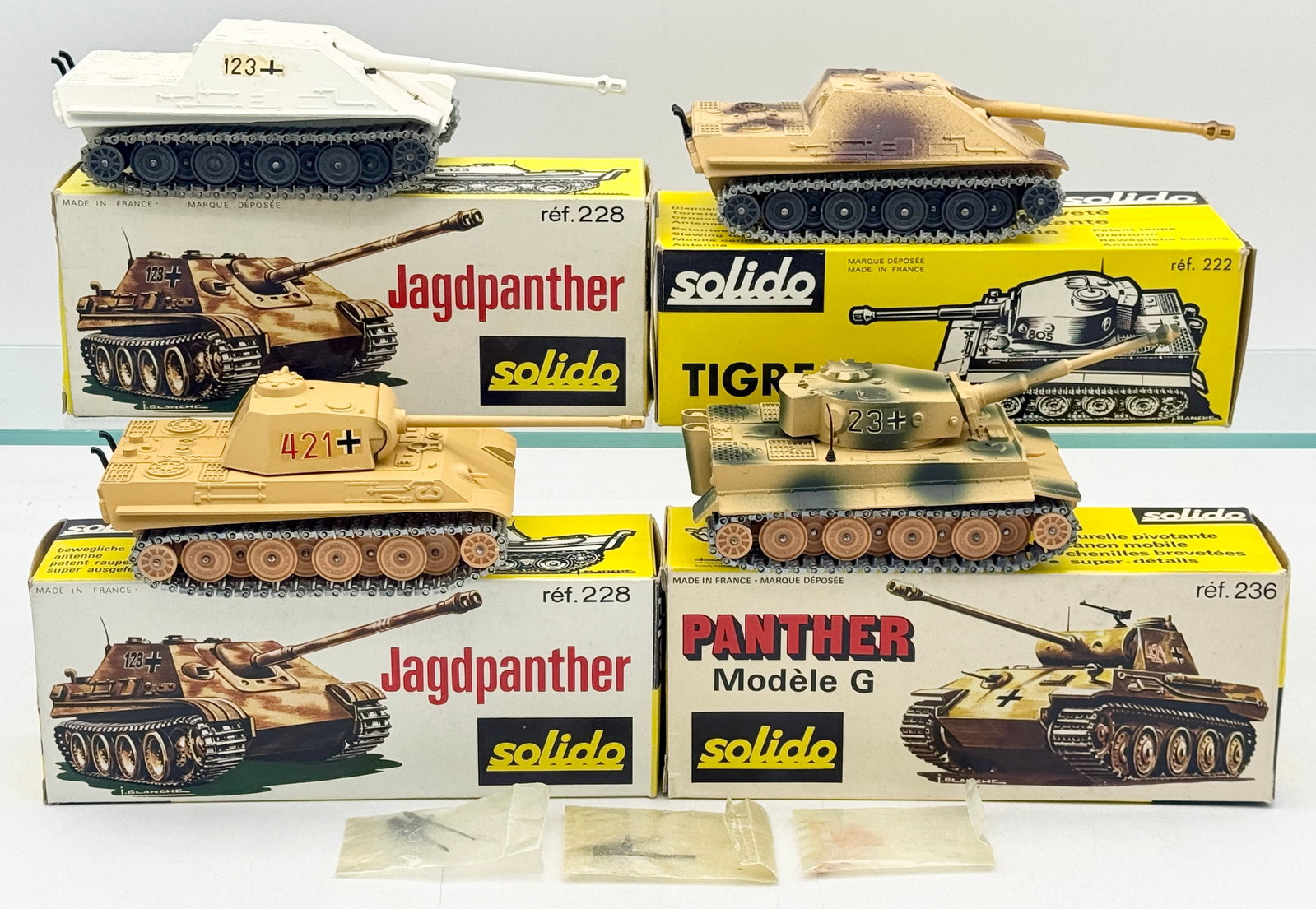 A Group of Vintage Solido Boxed Die-Cast Military Tanks (1 of 2)