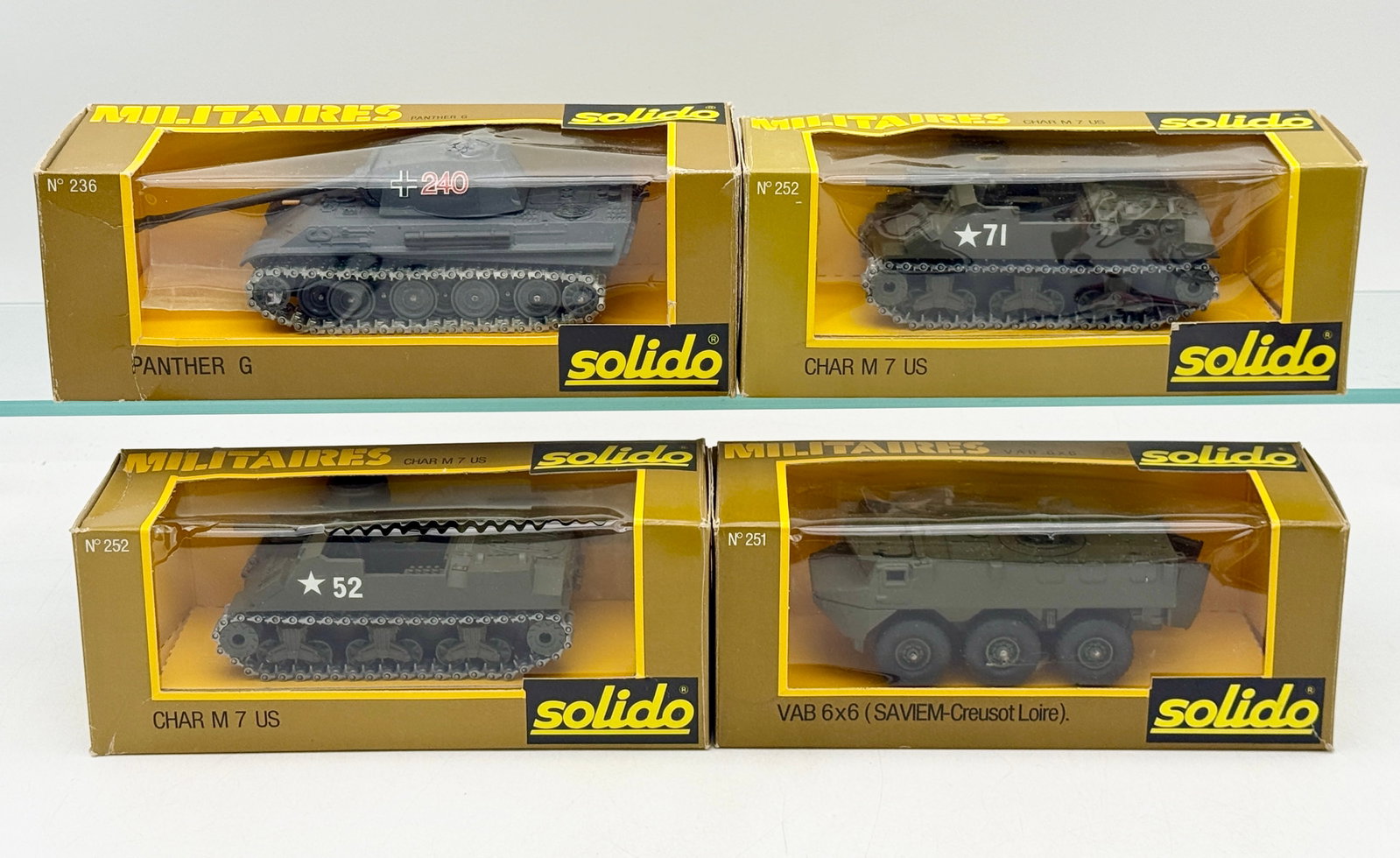 A Group of Solido Militaires Diecast Military Vehicles in Boxes (1 of 3)