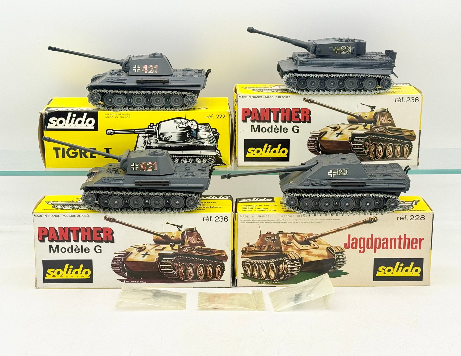 A Group of Vintage Boxed Solido Die-Cast Military Tanks (1 of 2)