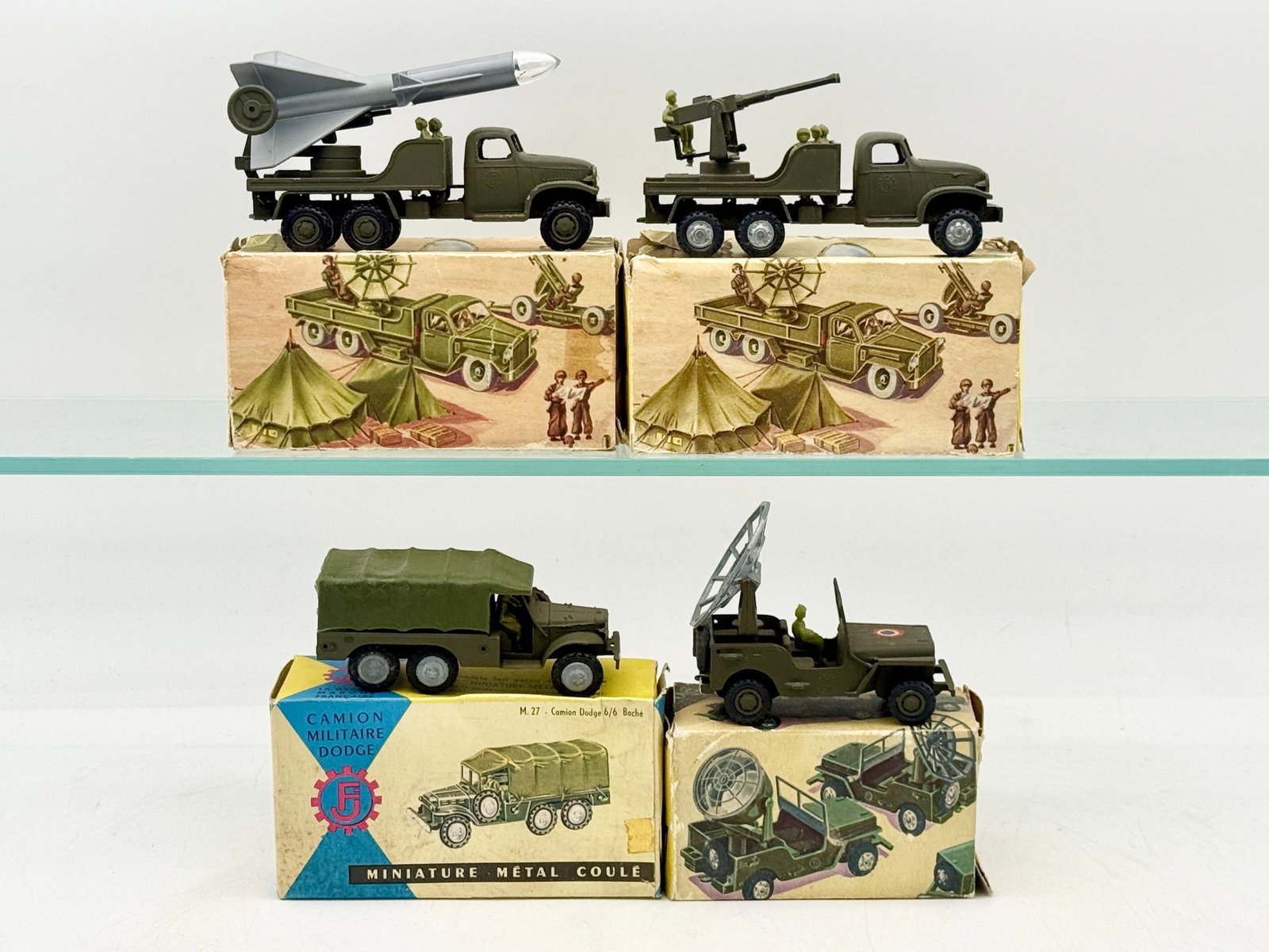 A Collection of Vintage France Jouets Diecast Military Vehicles (1 of 4)