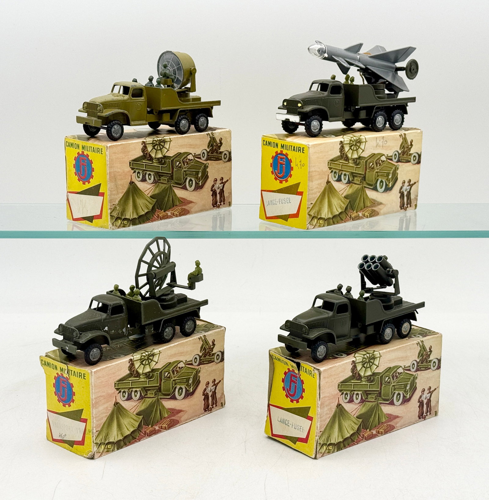 A Group of France Jouets Die-Cast Military Toy Trucks (1 of 5)