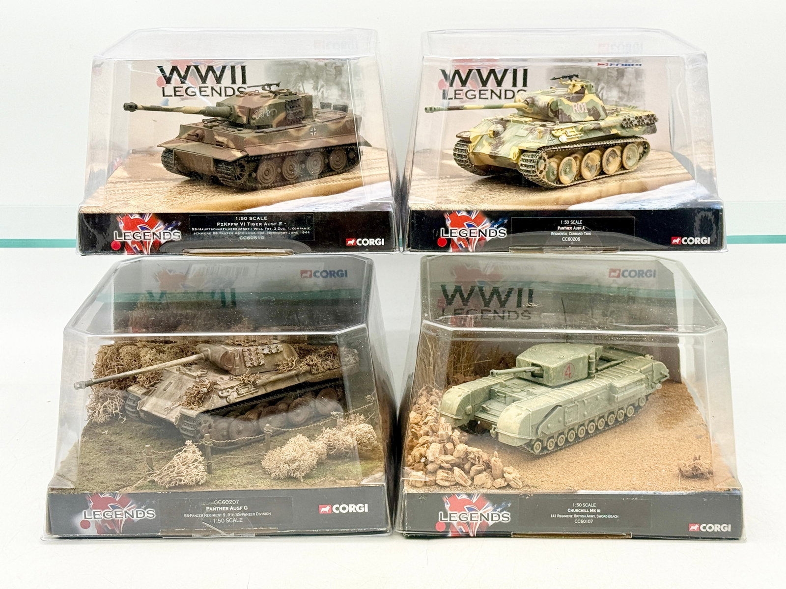 A Group of Corgi WWII Legends 1:50 Scale Die-Cast Tanks (1 of 2)