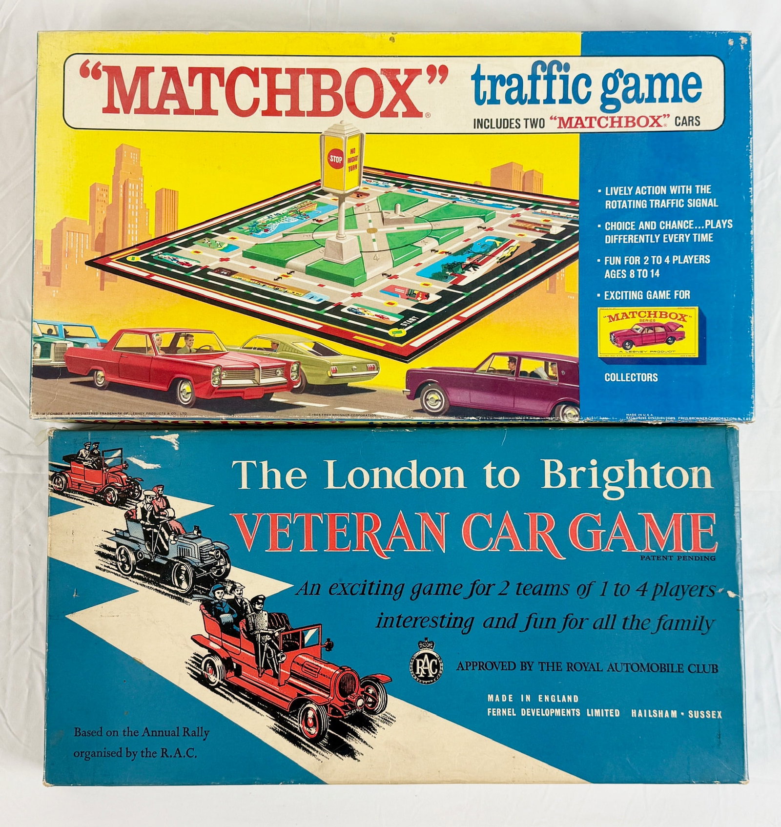 Two Vintage Automotive Board Games Including 1968 Matchbox Traffic Game (1 of 2)