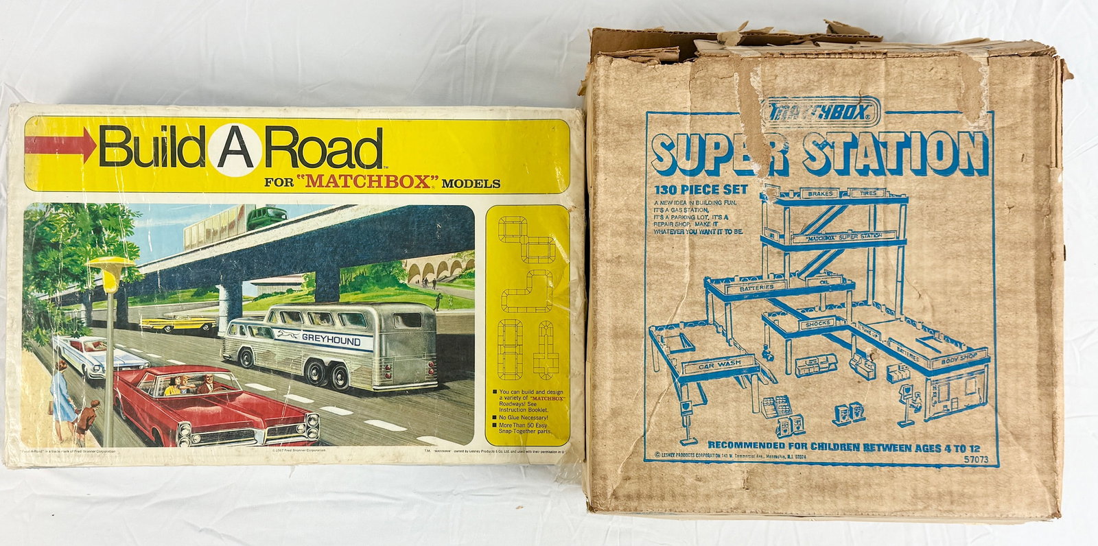 Two Vintage Matchbox Build A Road and Super Station Boxes (1 of 1)