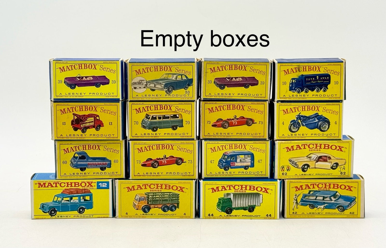 A Collection of Vintage Lesney Matchbox Series Empty Cardboard Boxes (1 of 2)