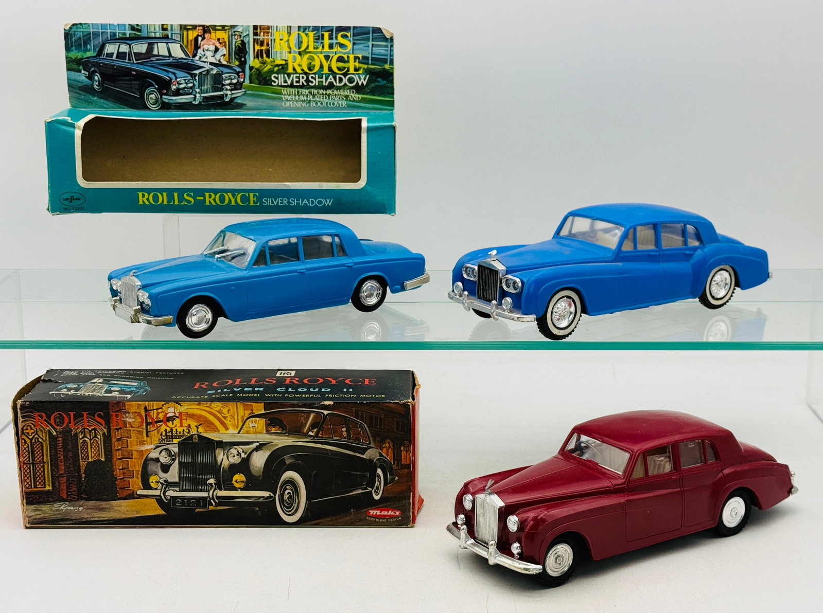 3 Vintage Hong Kong Friction Rolls-Royce Models with Boxes (1 of 3)