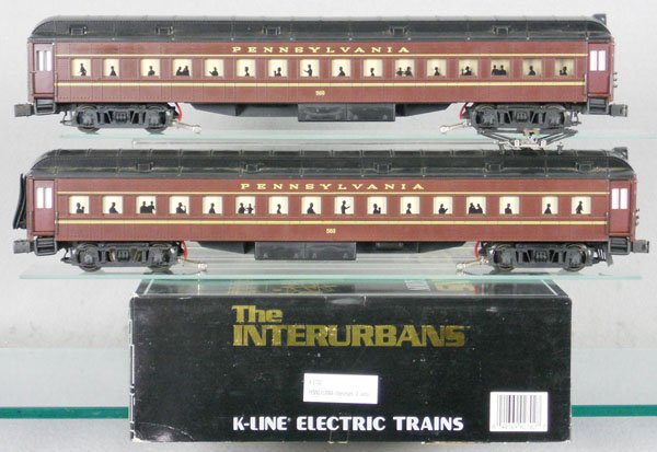 K-LINE K2702 PRR INTERURBANS: O ga, orig box & inserts minor wear, C9-10.