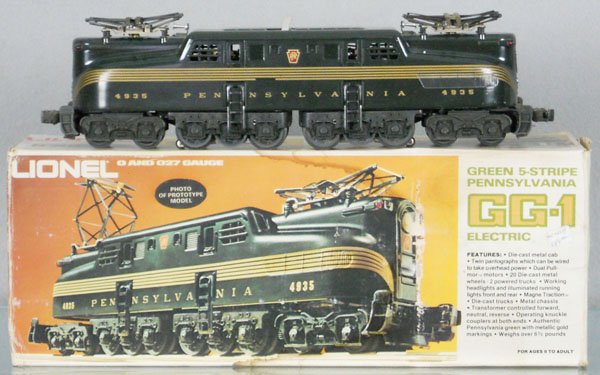 LIONEL 6-8150 PRR GG1: O ga, green, 5-stripe, orig box & insert worn, C7-8.