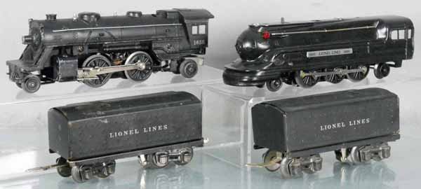 2 LIONEL LOCO & TENDER SETS: O ga, 1655 loco w/2689W tender, 1668E loco, restored, w/2689W tender, C5-7.