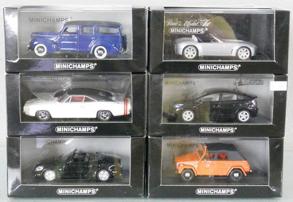 6 NOREV AUTOS: die cast & plastic, 2 Fords, Toyota, Volkswagen, Lexus & Dodge, orig boxes & inserts, C9-10.