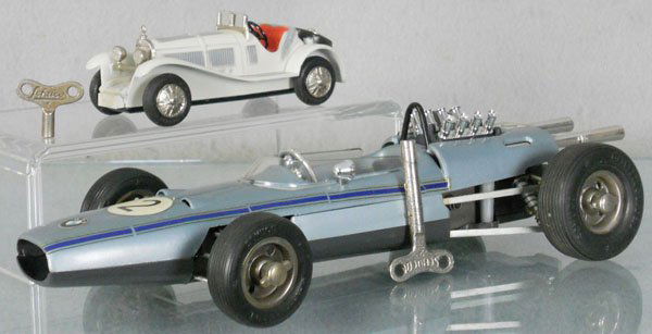 2 SCHUCO RACERS: 1043/1 Mercedes Micro Racer, 1072 BMW Racer, both windups working, w/keys, C7-8.