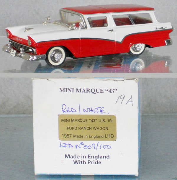 MINI MARQUE 43 1957 FORD RANCH WAGON: white metal, orig box & insert minor wear, C9.