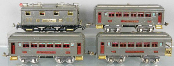 LIONEL TRAIN SET: O ga, 251 loco, 2 #605 Pullmans, 606 obsv, C5.