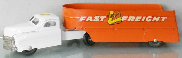 BUDDY L FAST FREIGHT TRUCK: painted pressed steel, 20" long, C7-8.