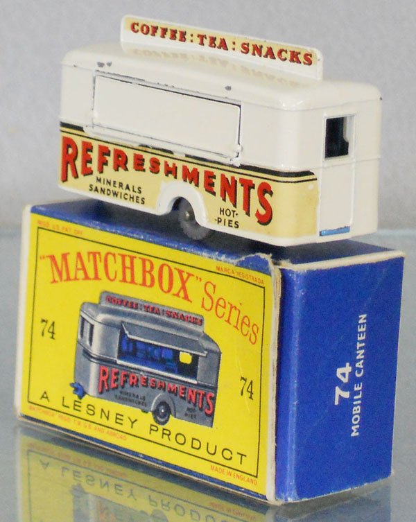 MATCHBOX 74A1 MOBILE REFRESHMENT CANTEEN: several minor paint chips, orig box minor wear & 1 tear, C7.