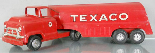 BUDDY L TEXACO TANK TRUCK: painted pressed steel, decals cracked, 24" long, C5-6.
