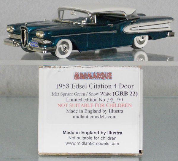 MINI MARQUE '43' EDSEL CITATION: white metal, orig box minor wear, C9.