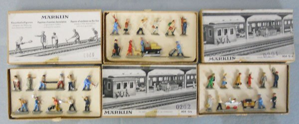 3 MARKLIN FIGURE SETS: HO ga, 0201, 0202, 0203, orig boxes minor wear, C9.