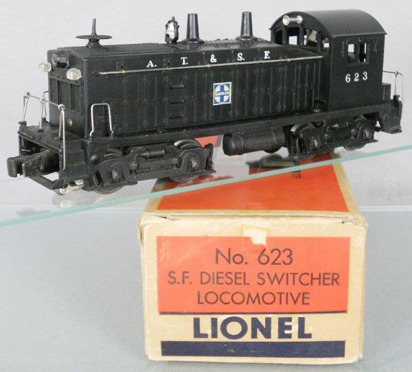 LIONEL 623 SANTA FE SWITCHER: O ga, orig box & insert minor wear, C8.
