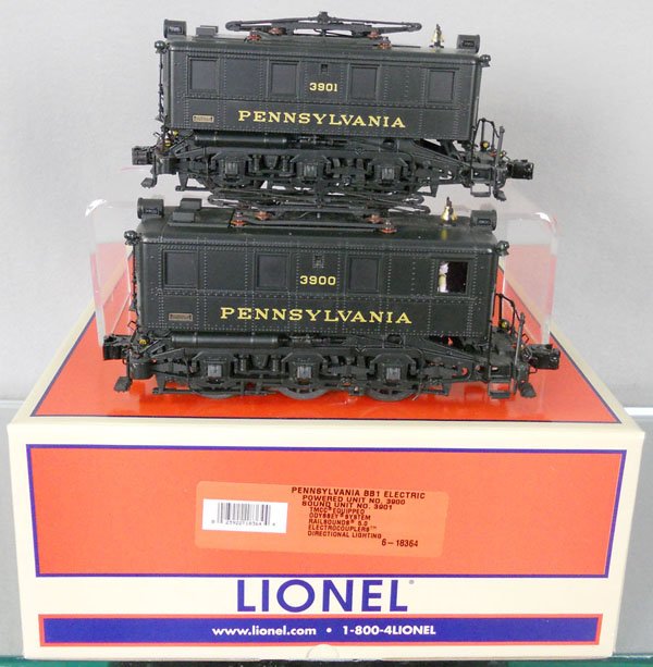 LIONEL 18364 PRR BB1 ELECTRIC LOCOS: O ga, w/Rail Sounds, Odyssey & TMCC, orig box & insert, C9-10.