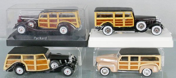 4 SOLIDO - JURGENS WOODY WAGONS: wood bodies on die cast frames, customized by Conrad Jurgens, C8-9.