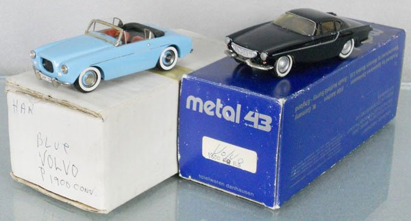 2 VOLVO MODELS: VHM Volvo P1900, resin, Metal 43 Volvo P1800, white metal, orig boxes minor wear, C8-9.