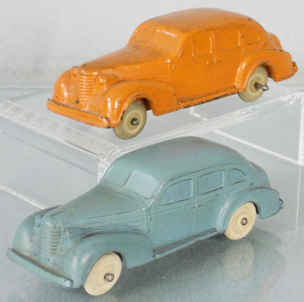 2 AUBURN 1937 OLDSMOBILES: rubber, 4 1/2" long, C5-7.