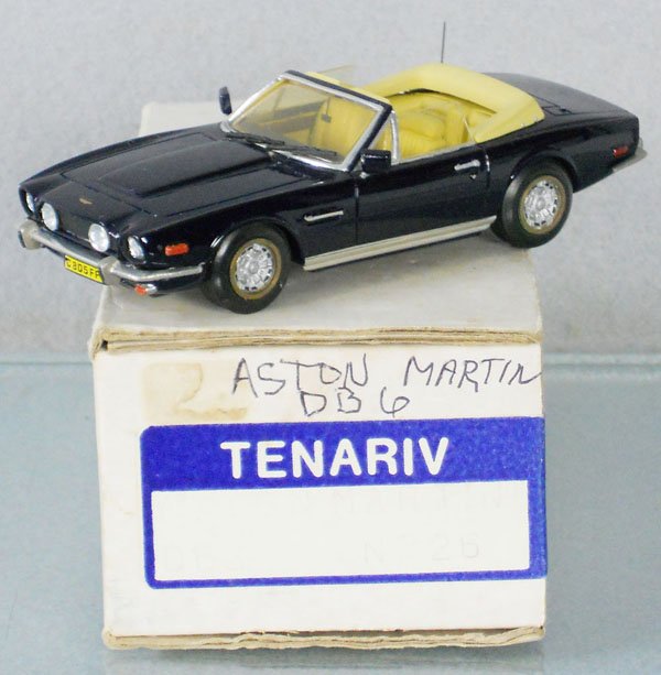 TENARIV 26 ASTON MARTIN DB6: white metal, signed Shaffer 2/14/86 on bottom, made in France, orig box, C9.