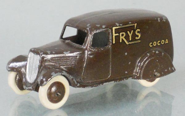 DINKY 28S FRY'S COCOA DELIVERY VAN: brown w/brown hubs, type 2, C6-7.