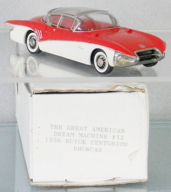 GREAT AMERICAN DREAM MACHINE BUICK CENTURION: white metal, #12 1956 Showcar, orig box & insert, C9.