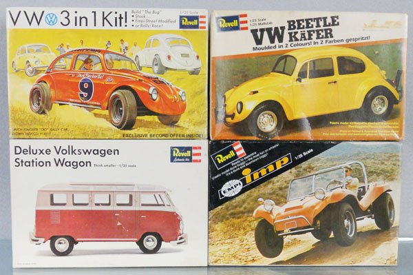 4 REVELL MODEL KITS: all unassembled & appear complete, orig boxes minor wear, C9-10.